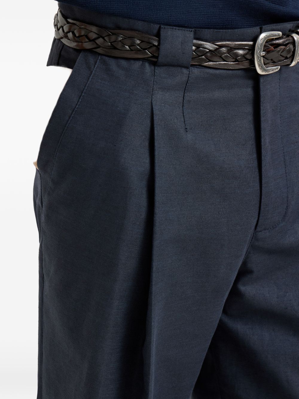 Pantaloni con pieghe in blu Brunello cucinelli - uomo 