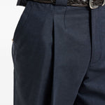 Pantaloni con pieghe in blu Brunello cucinelli - uomo 