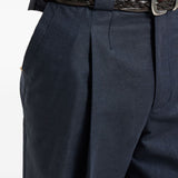 Pantaloni con pieghe in blu Brunello cucinelli - uomo 
