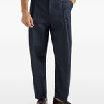 Pantaloni con pieghe in blu Brunello cucinelli - uomo 