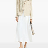 Caban crop con monile in avorio 