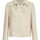 Caban crop con monile in avorio 