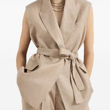 Gilet con cintura in rosa Brunello cucinelli - donna 