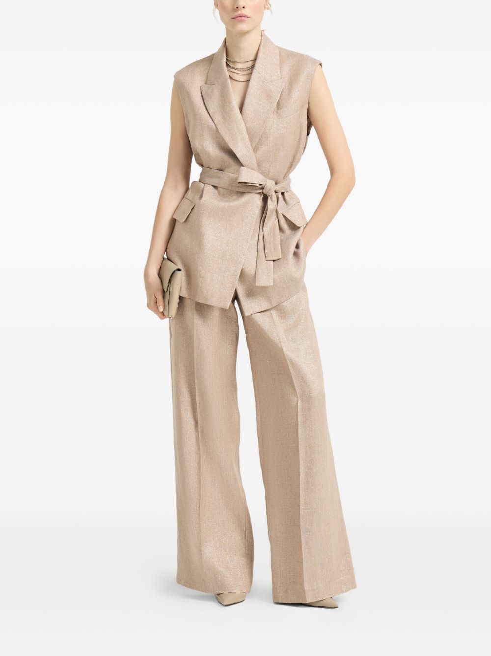 Gilet con cintura in rosa Brunello cucinelli - donna 