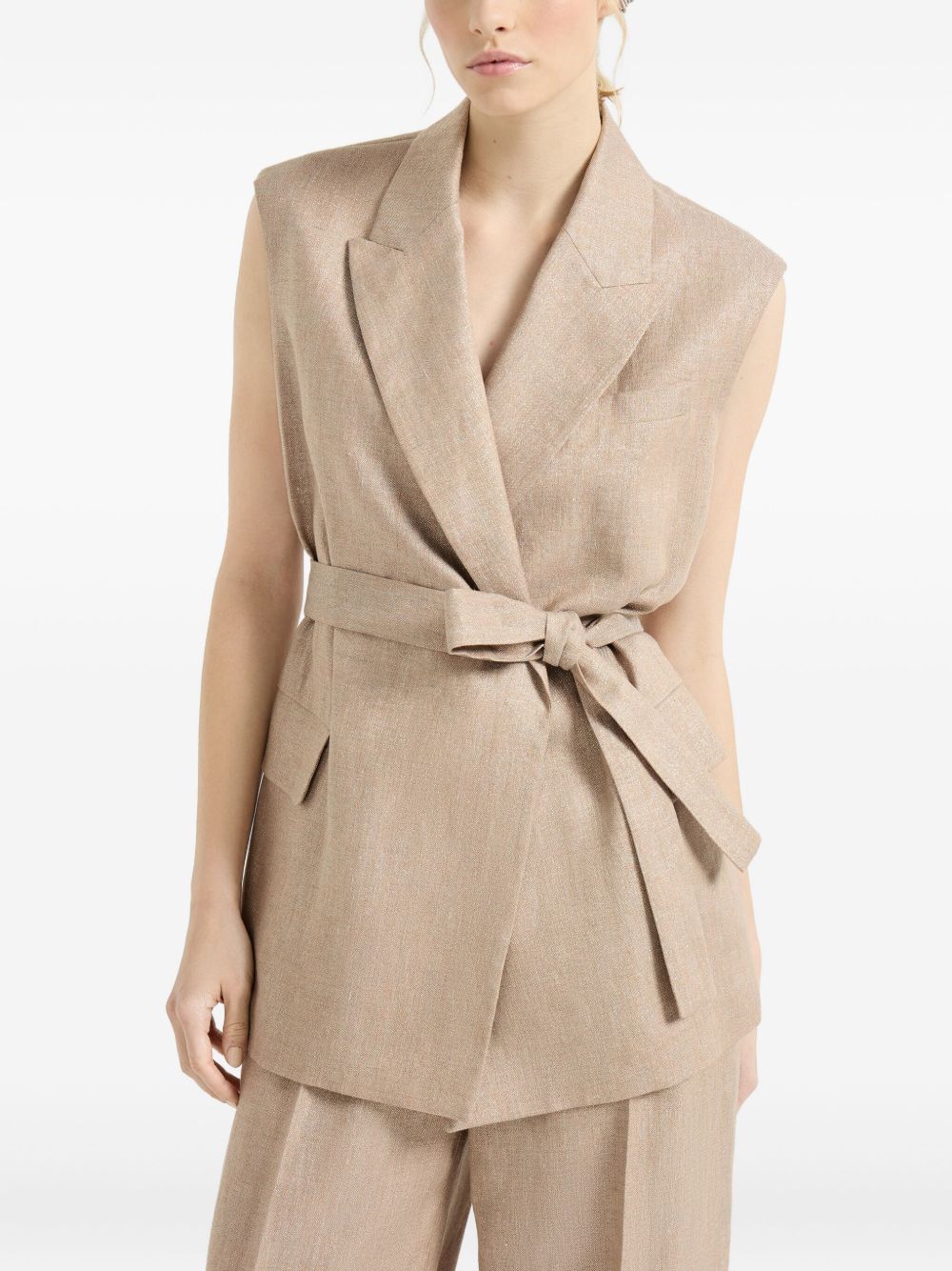 Gilet con cintura in rosa Brunello cucinelli - donna 
