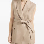 Gilet con cintura in rosa Brunello cucinelli - donna 