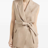 Gilet con cintura in rosa Brunello cucinelli - donna 