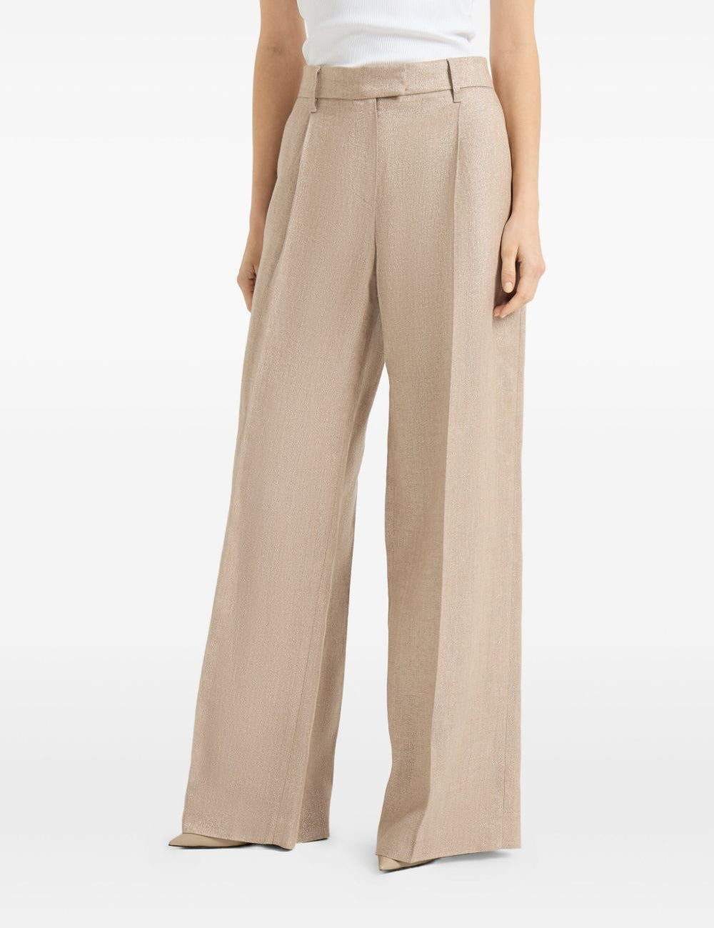 Pantaloni con dettaglio Monili in beige Brunello cucinelli - donna 