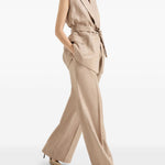 Pantaloni con dettaglio Monili in beige Brunello cucinelli - donna 