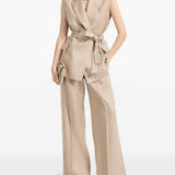Pantaloni con dettaglio Monili in beige Brunello cucinelli - donna 