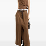 Gilet con fibbia diagonale in marrone Brunello cucinelli - donna 