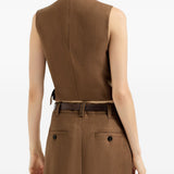Gilet con fibbia diagonale in marrone Brunello cucinelli - donna 