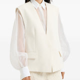 Gilet senza tasche in bianco Brunello cucinelli - donna 