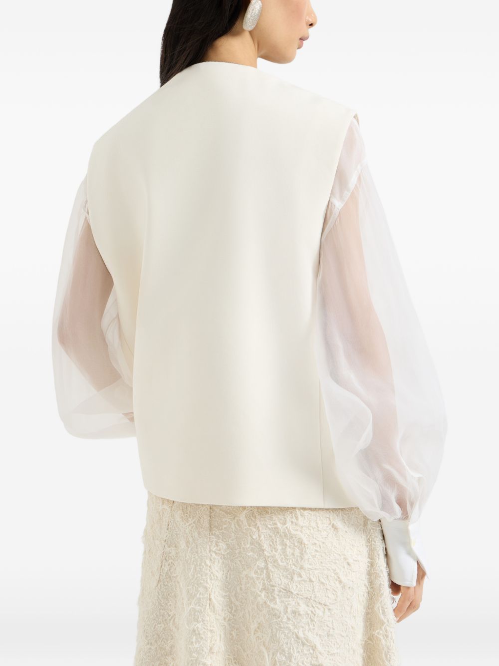 Gilet senza tasche in bianco Brunello cucinelli - donna 