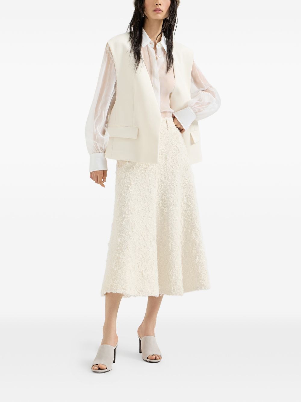Gilet senza tasche in bianco Brunello cucinelli - donna 