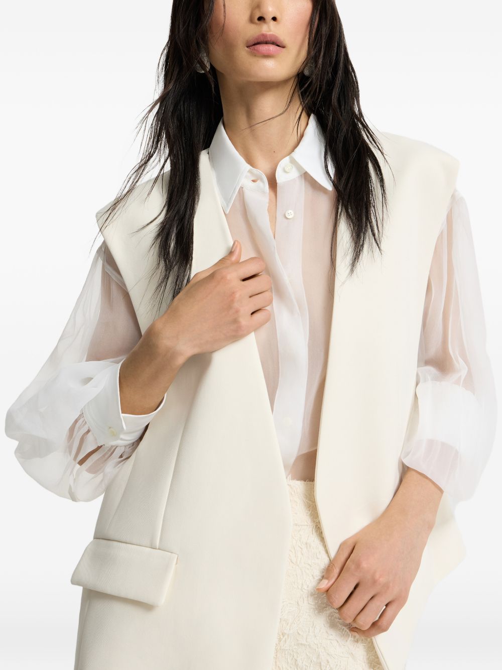 Gilet senza tasche in bianco Brunello cucinelli - donna 