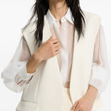 Gilet senza tasche in bianco Brunello cucinelli - donna 