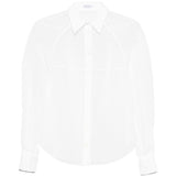 Camicia semi trasparente in bianco Brunello Cucinelli - donna 