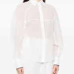 Camicia semi trasparente in bianco Brunello Cucinelli - donna 