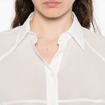 Camicia semi trasparente in bianco Brunello Cucinelli - donna 