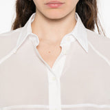 Camicia semi trasparente in bianco Brunello Cucinelli - donna 