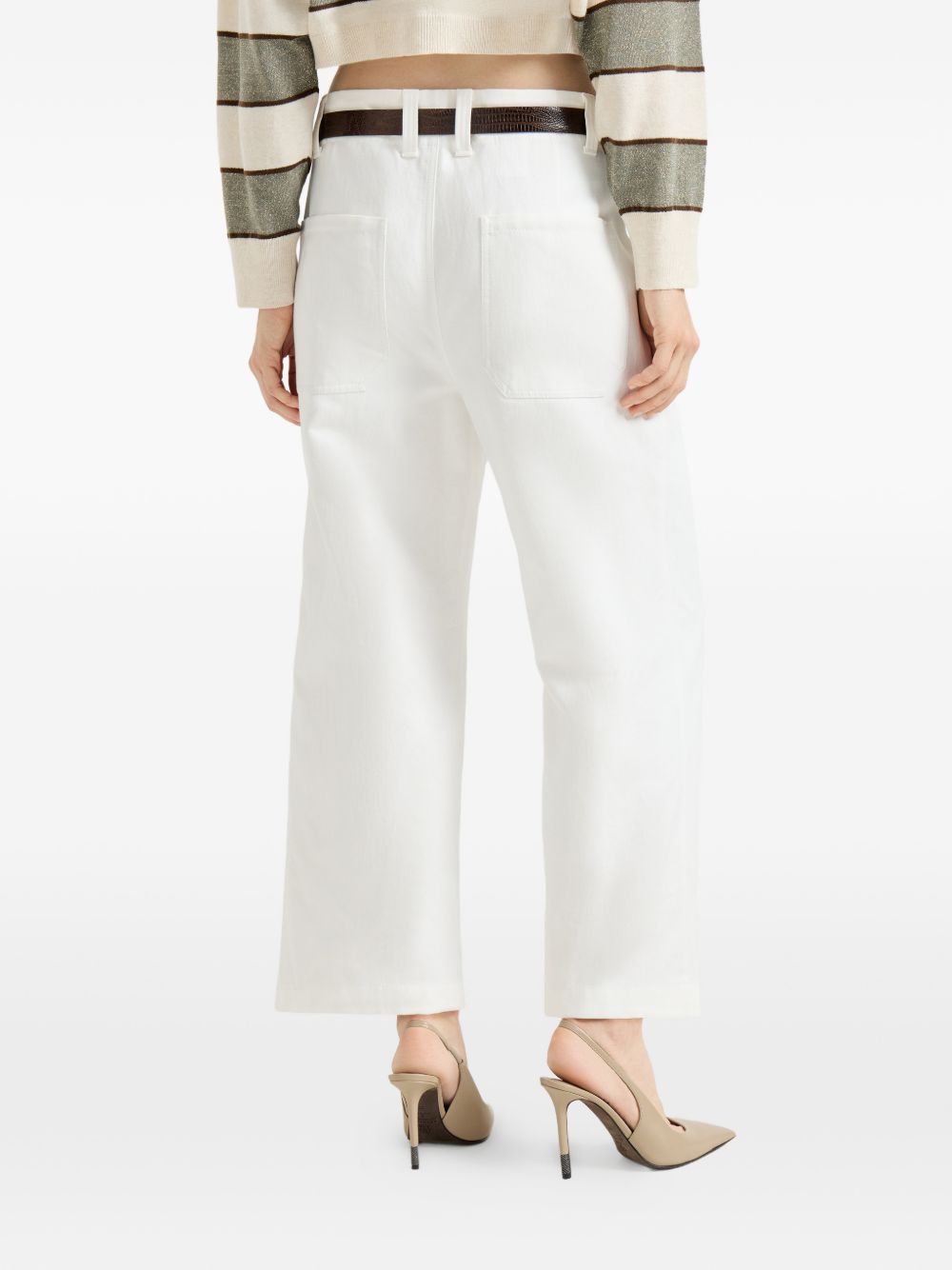 Jeans a gamba larga  in bianco Brunello cucinelli - donna 