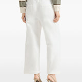 Jeans a gamba larga  in bianco Brunello cucinelli - donna 