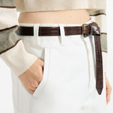 Jeans a gamba larga  in bianco Brunello cucinelli - donna 