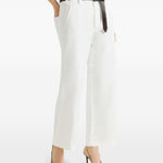 Jeans a gamba larga  in bianco Brunello cucinelli - donna 