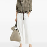 Jeans a gamba larga  in bianco Brunello cucinelli - donna 