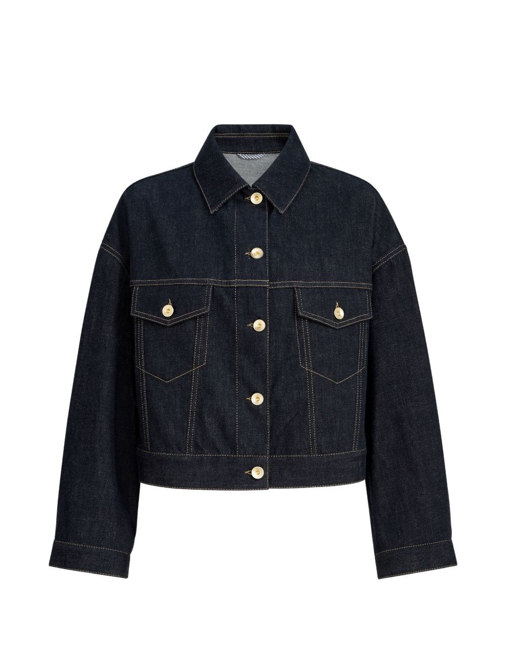 Giacca crop denim in blu Brunello Cucinelli - donna 