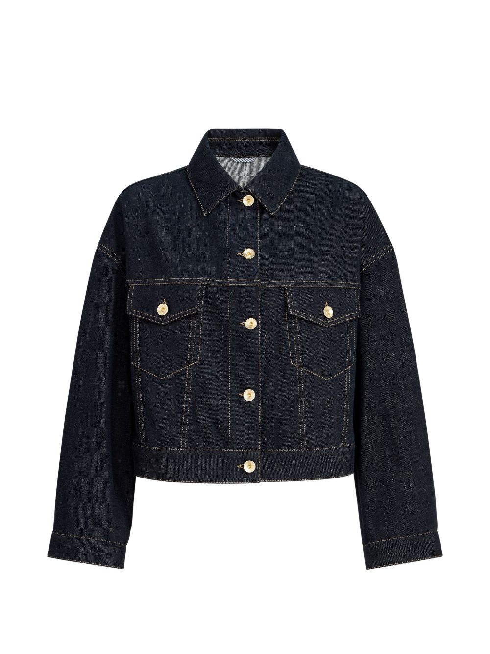Giacca crop denim in blu Brunello Cucinelli - donna 