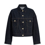 Giacca crop denim in blu Brunello Cucinelli - donna 