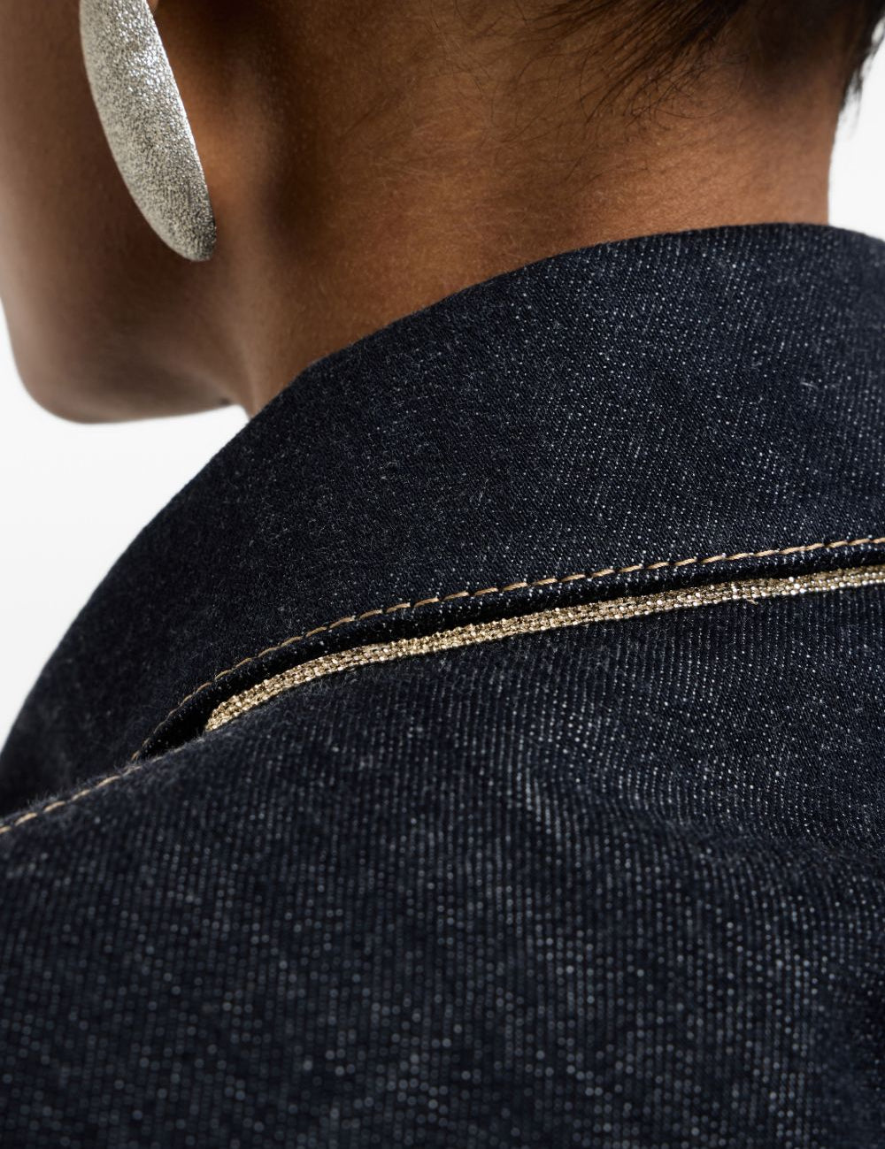 Giacca crop denim in blu Brunello Cucinelli - donna 