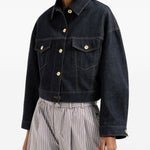 Giacca crop denim in blu Brunello Cucinelli - donna 