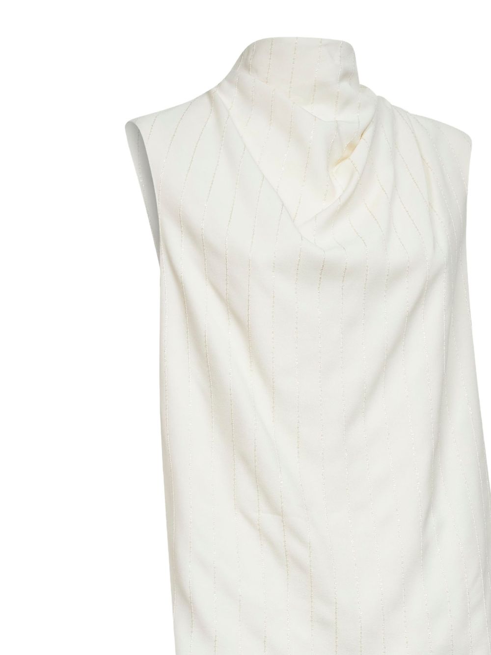 Tuta a righe sottili decorata con paillettes in avorio Brunello cucinelli - donna 