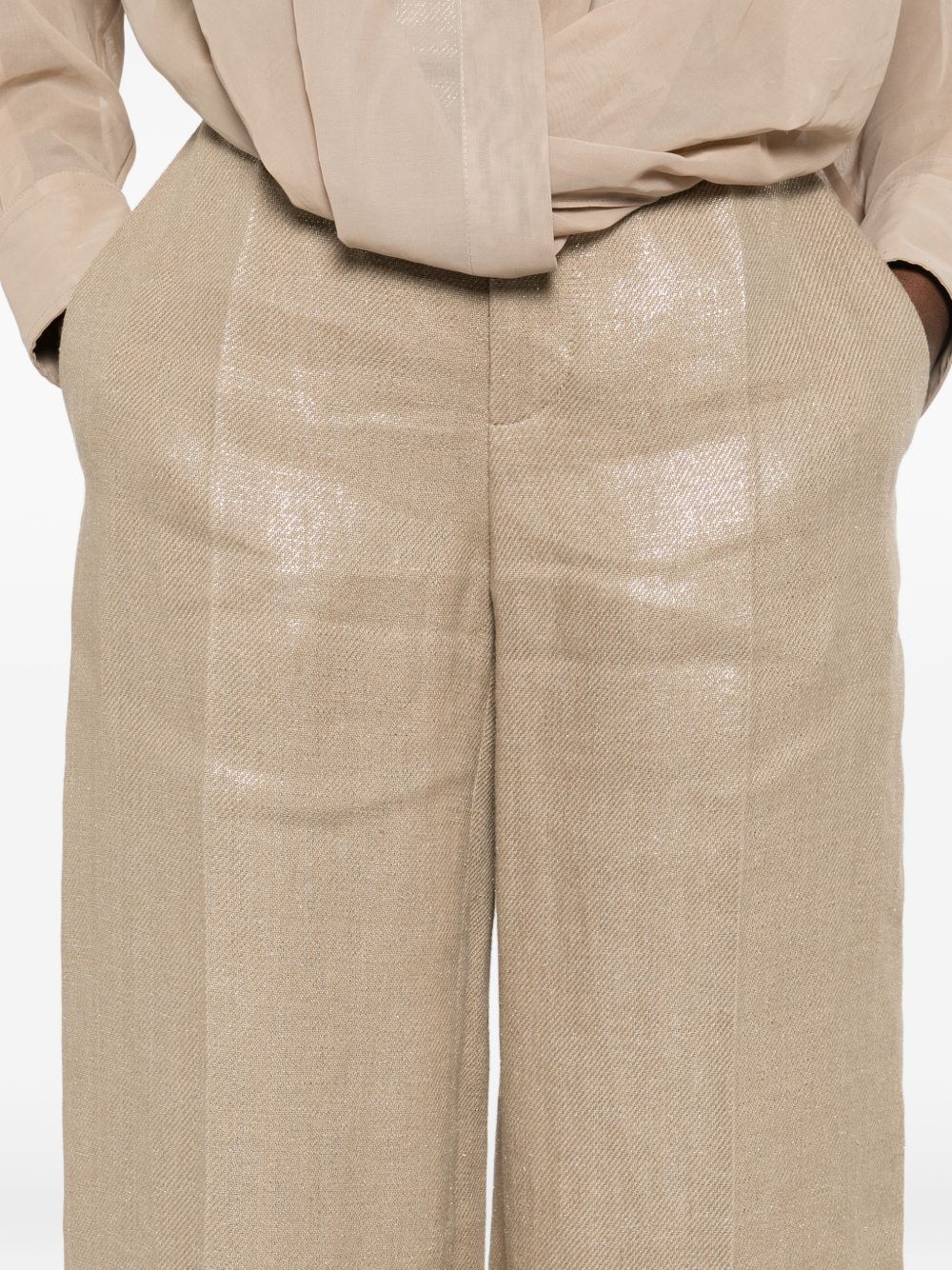 Pantaloni in lurex in beige Brunello cucinelli - donna 