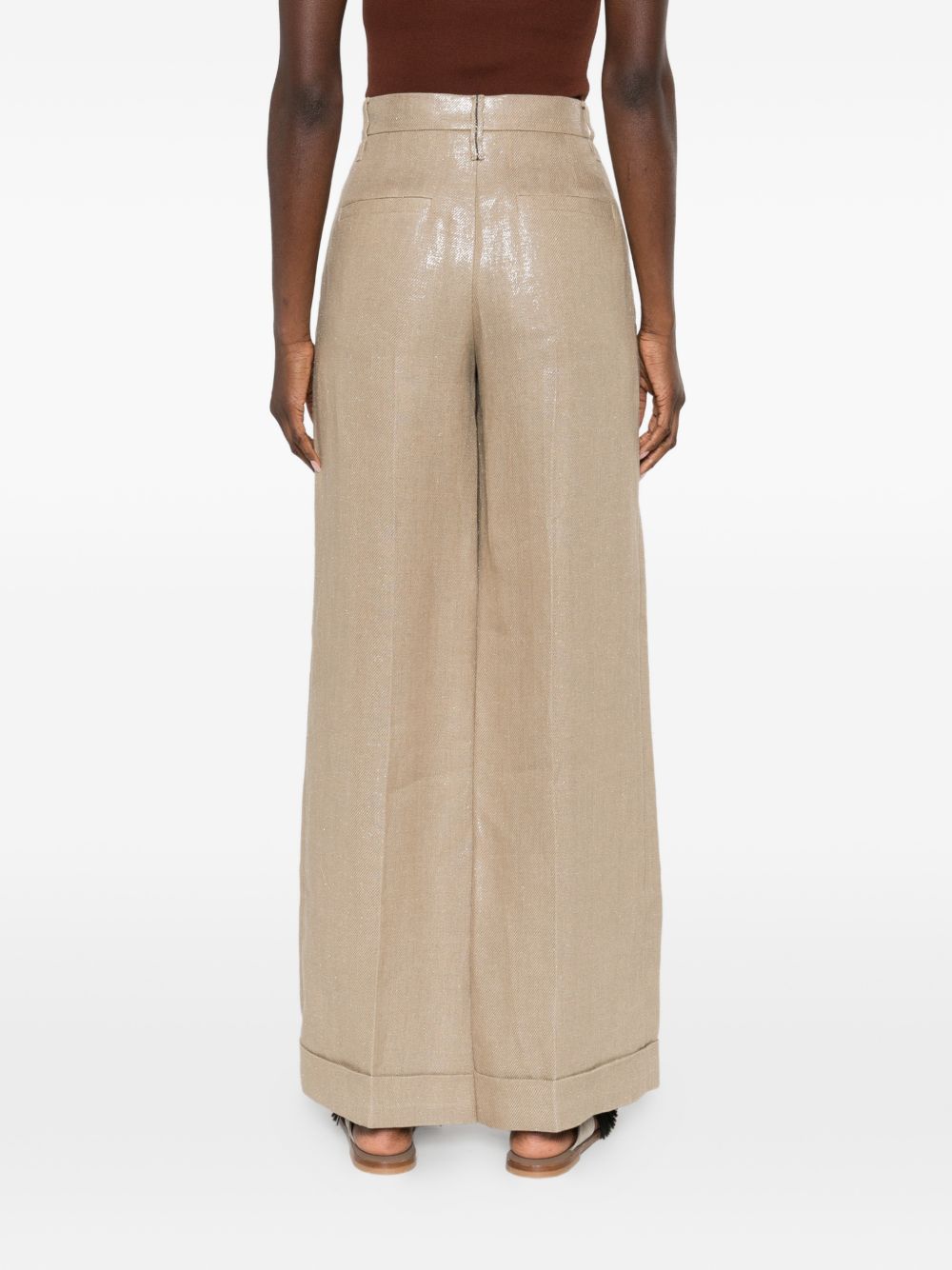 Pantaloni in lurex in beige Brunello cucinelli - donna 