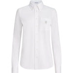 Camicia con logo in bianco brunello cucinelli - donna 