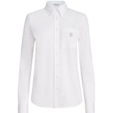 Camicia con logo in bianco brunello cucinelli - donna 