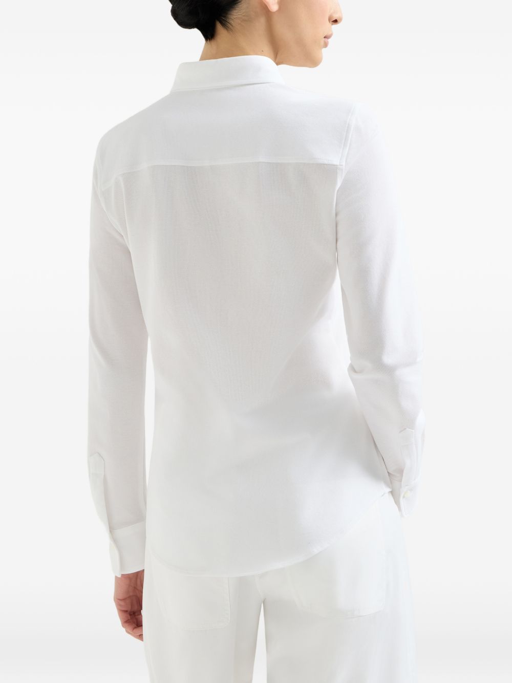 Camicia con logo in bianco brunello cucinelli - donna 