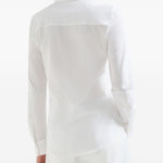 Camicia con logo in bianco brunello cucinelli - donna 
