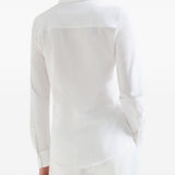 Camicia con logo in bianco brunello cucinelli - donna 