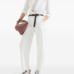 Camicia con logo in bianco brunello cucinelli - donna 