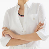 Camicia con logo in bianco brunello cucinelli - donna 