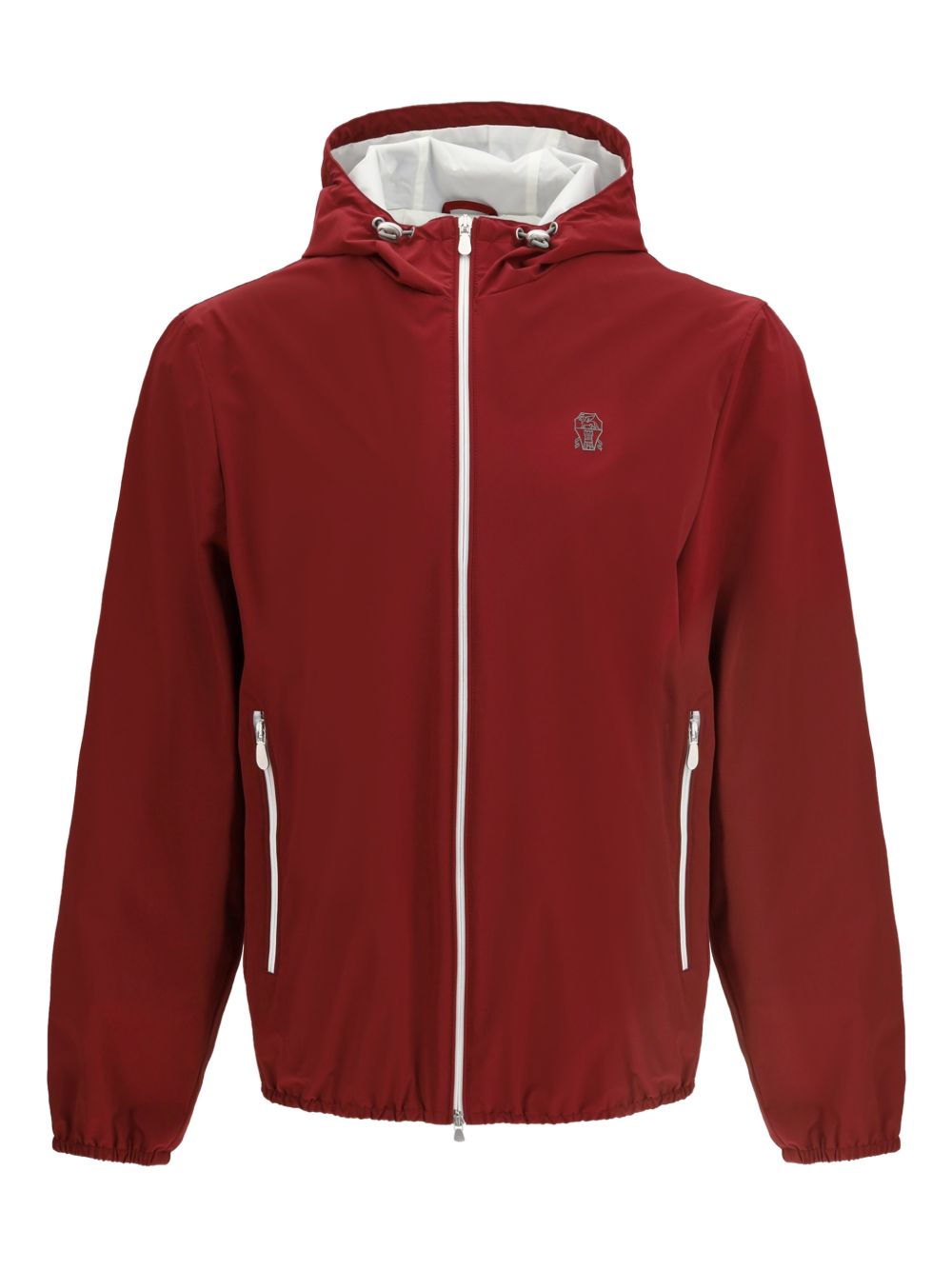 Giacca con cappuccio e zip in rosso Brunello cucinelli - uomo 