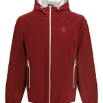 Giacca con cappuccio e zip in rosso Brunello cucinelli - uomo 
