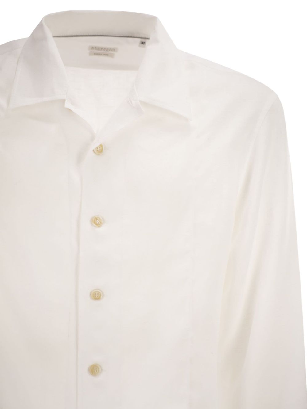 Camicia con colletto classico in bianco brunello cucinelli - uomo 