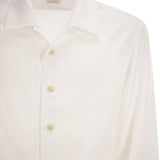 Camicia con colletto classico in bianco brunello cucinelli - uomo 