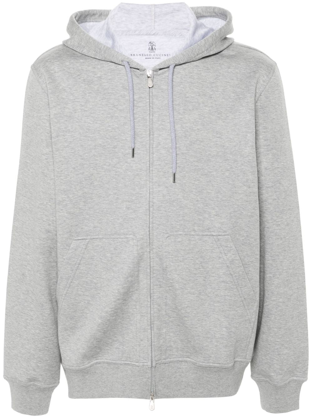 Felpa mélange con cappuccio in grigio Brunello cucinelli - uomo 